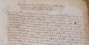 Extrait du registre des obits des Jacobins de Saint-Gaudens. Archives départementales de la Haute-Garonne. DR